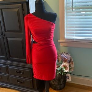 NWT Red One shoulder Dress